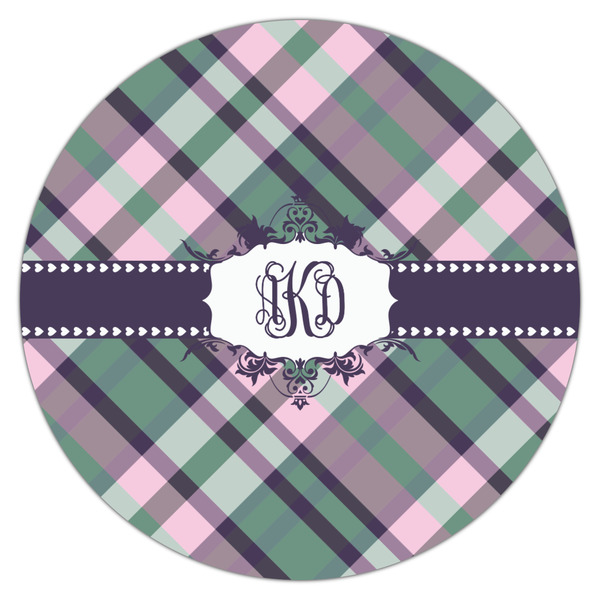 Plaid with Pop Icing Circle - Large - Single