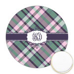 Plaid with Pop Printed Cookie Topper - Round (Personalized)