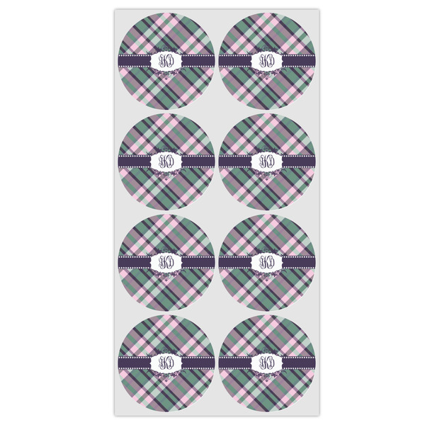 Plaid with Pop Icing Circle - Medium - Set of 8