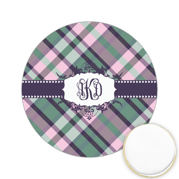 Custom Plaid with Pop Printed Cookie Topper - 2.15" (Personalized)