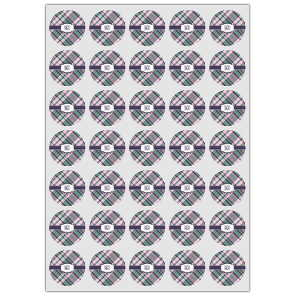 Plaid with Pop Icing Circle - XSmall - Set of 35