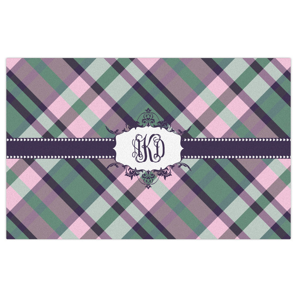 Plaid with Pop Indoor / Outdoor Rug - 5'x8' - Front Flat
