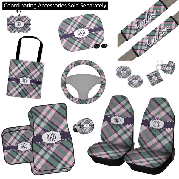 Plaid with Pop Interior Car Accessories