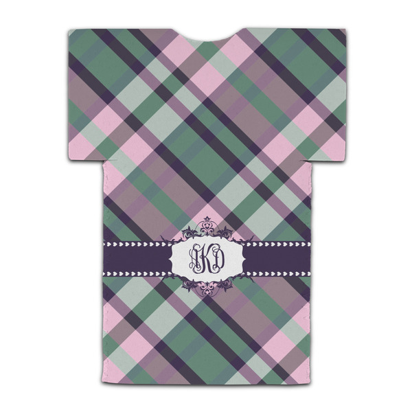 Plaid with Pop Jersey Bottle Cooler - BACK (flat)