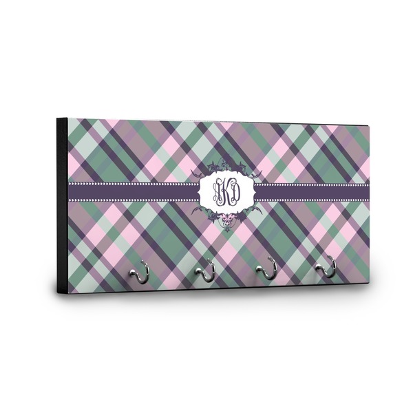 Plaid with Pop Key Hanger - Front View with Hooks