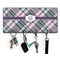 Plaid with Pop Key Hanger w/ 4 Hooks w/ Monogram