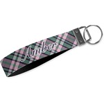 Plaid with Pop Webbing Keychain Fob - Large (Personalized)