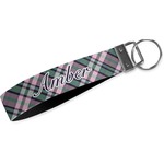 Plaid with Pop Webbing Keychain Fob - Small (Personalized)
