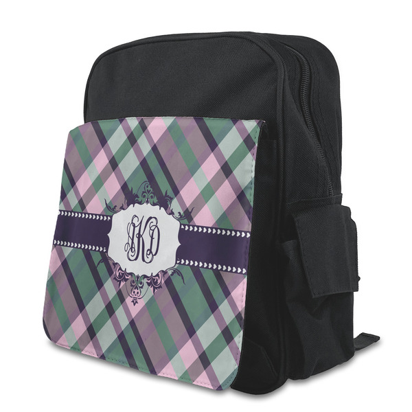 Custom Plaid with Pop Preschool Backpack (Personalized)