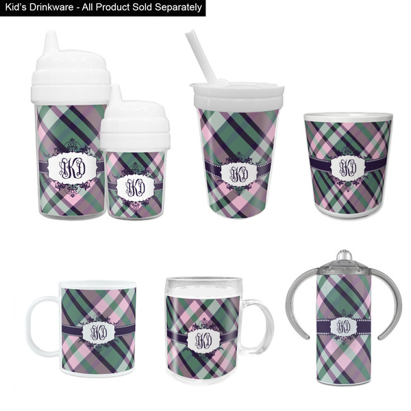 Plaid with Pop Kid's Drinkware - Customized & Personalized