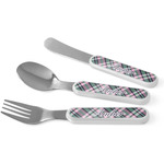 Plaid with Pop Kid's Flatware (Personalized)