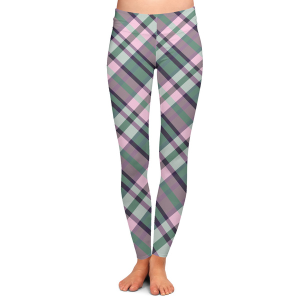 Custom Plaid with Pop Ladies Leggings - Small