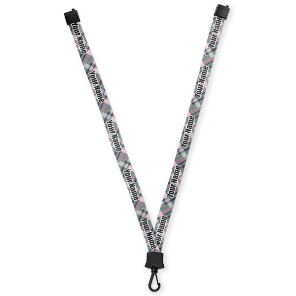 Custom Plaid with Pop Lanyard (Personalized)