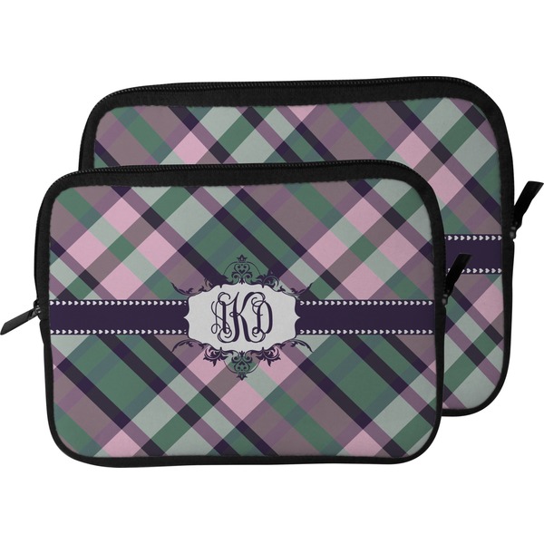 Plaid with Pop Laptop Sleeve (Size Comparison)