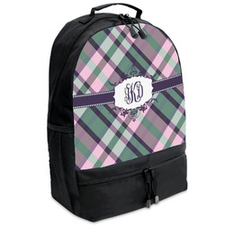 Plaid with Pop Backpacks - Black (Personalized)