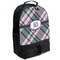 Plaid with Pop Large Backpack - Black - Angled View