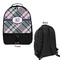 Plaid with Pop Large Backpack - Black - Front & Back View