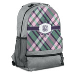 Plaid with Pop Backpack - Grey (Personalized)