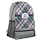 Plaid with Pop Large Backpack - Gray - Angled View