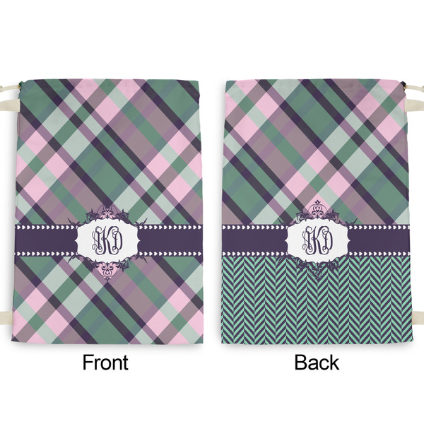 Plaid with Pop Large Laundry Bag - Front & Back View