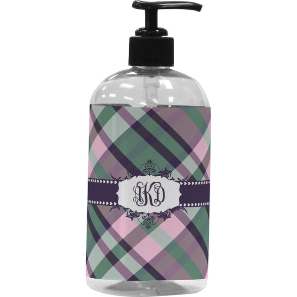 Custom Plaid with Pop Plastic Soap / Lotion Dispenser (Personalized)