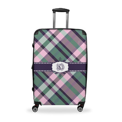 Plaid with Pop Suitcase - 28" Large - Checked w/ Monogram