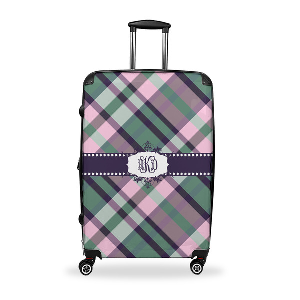 Custom Plaid with Pop Suitcase - 28" Large - Checked w/ Monogram