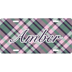 Plaid with Pop Front License Plate (Personalized)