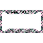 Plaid with Pop License Plate Frame (Personalized)