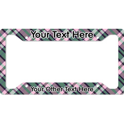 Plaid with Pop License Plate Frame (Personalized)