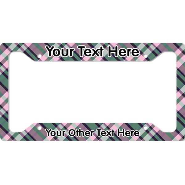 Custom Plaid with Pop License Plate Frame - Style A (Personalized)