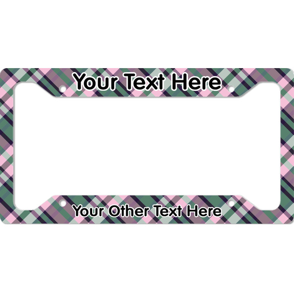Custom Plaid with Pop License Plate Frame (Personalized)