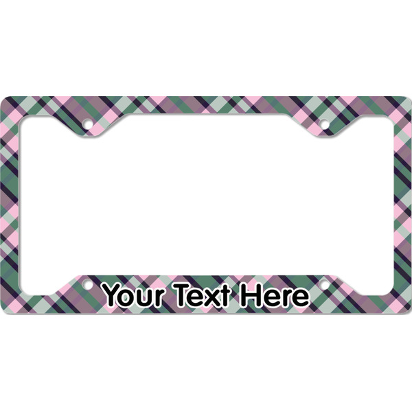 Custom Plaid with Pop License Plate Frame - Style C (Personalized)