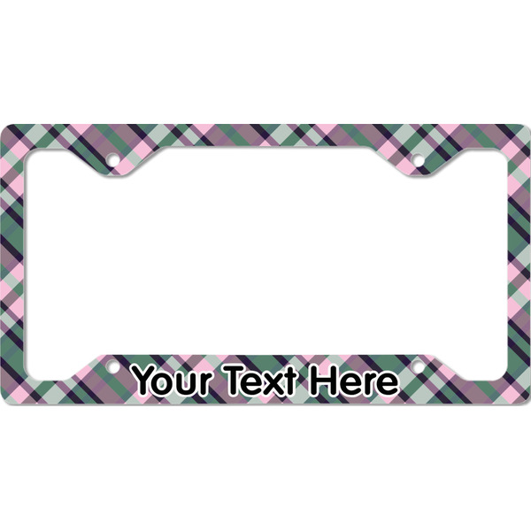 Plaid with Pop License Plate Frame - Style C