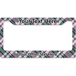Plaid with Pop License Plate Frame - Style B (Personalized)