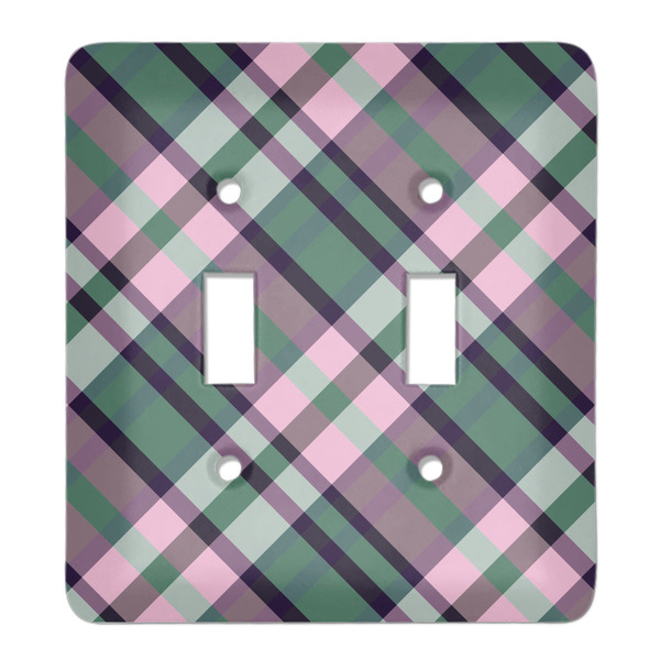 Custom Plaid with Pop Light Switch Cover (2 Toggle Plate)