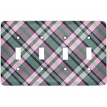 Plaid with Pop Light Switch Cover (4 Toggle Plate)