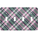 Plaid with Pop Light Switch Cover (4 Toggle Plate)