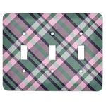 Plaid with Pop Light Switch Cover (3 Toggle Plate)