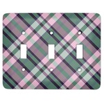 Plaid with Pop Light Switch Cover (3 Toggle Plate)