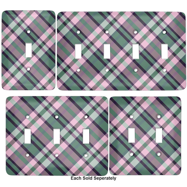 Plaid with Pop Light Switch Covers all sizes