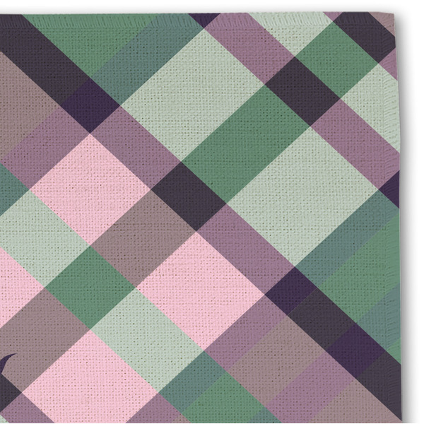 Plaid with Pop Linen Placemat - DETAIL