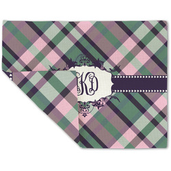 Plaid with Pop Double-Sided Linen Placemat - Single w/ Monogram