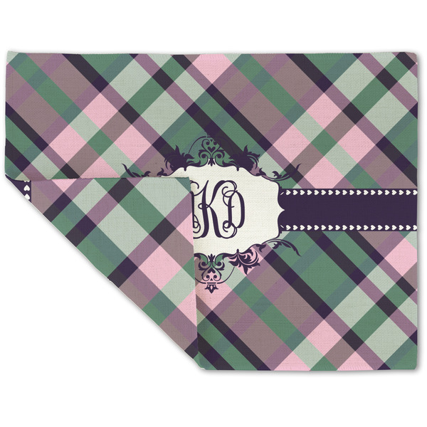 Plaid with Pop Linen Placemat - Folded Corner (double side)