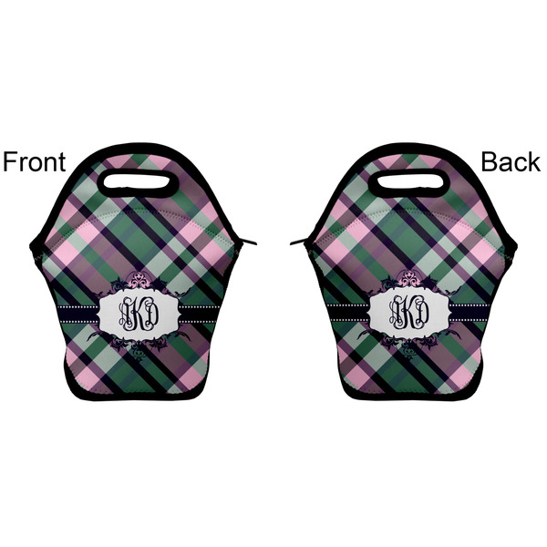 Plaid with Pop Lunch Bag - Front and Back