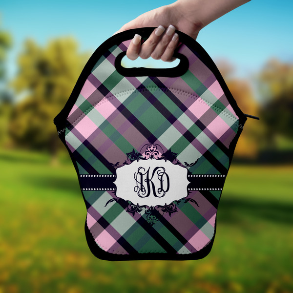 Plaid with Pop Lunch Bag - Hand