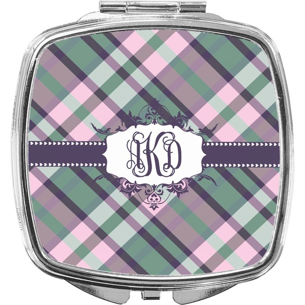 Custom Plaid with Pop Compact Makeup Mirror (Personalized)