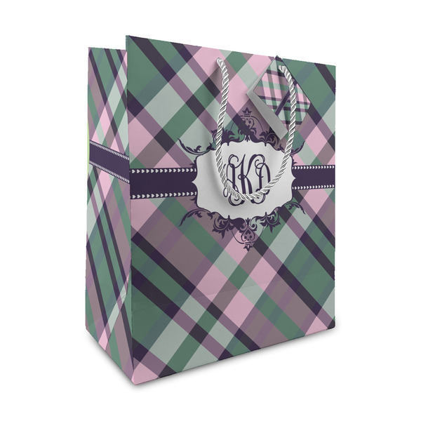 Custom Plaid with Pop Medium Gift Bag (Personalized)