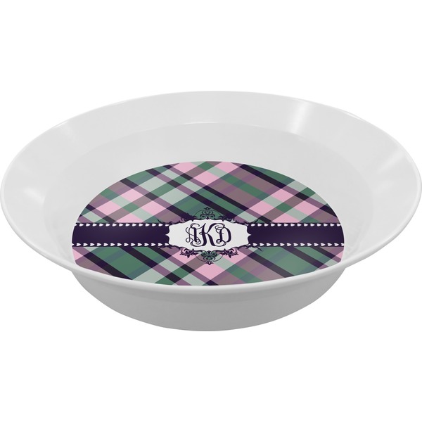 Custom Plaid with Pop Melamine Bowl (Personalized)