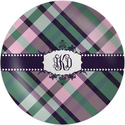 Plaid with Pop Melamine Plate (Personalized)